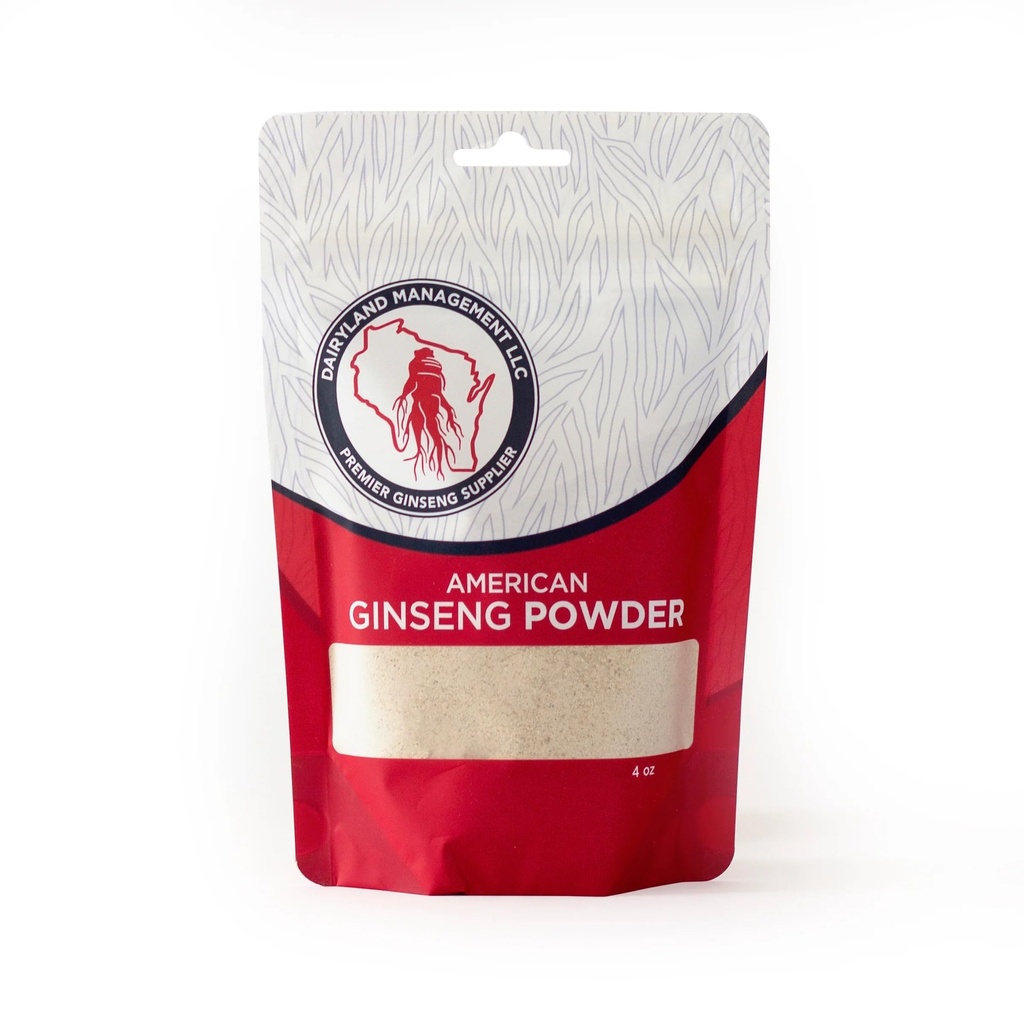Dairyland Konsentrert amerikansk Ginseng pulver 西洋参参 - 4 oz pakke Wisconsin Ginseng pulver - ikke-GMO, Glutenfri - Herbal Supplement for smoothies, Bake, Te