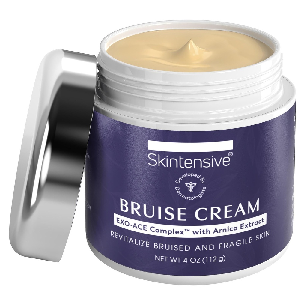 SKINTENSIVE Arnica Bruise Krem for tynn hud - moisturizing, vitamin K C og E, hudfornyelse, 4 Oz