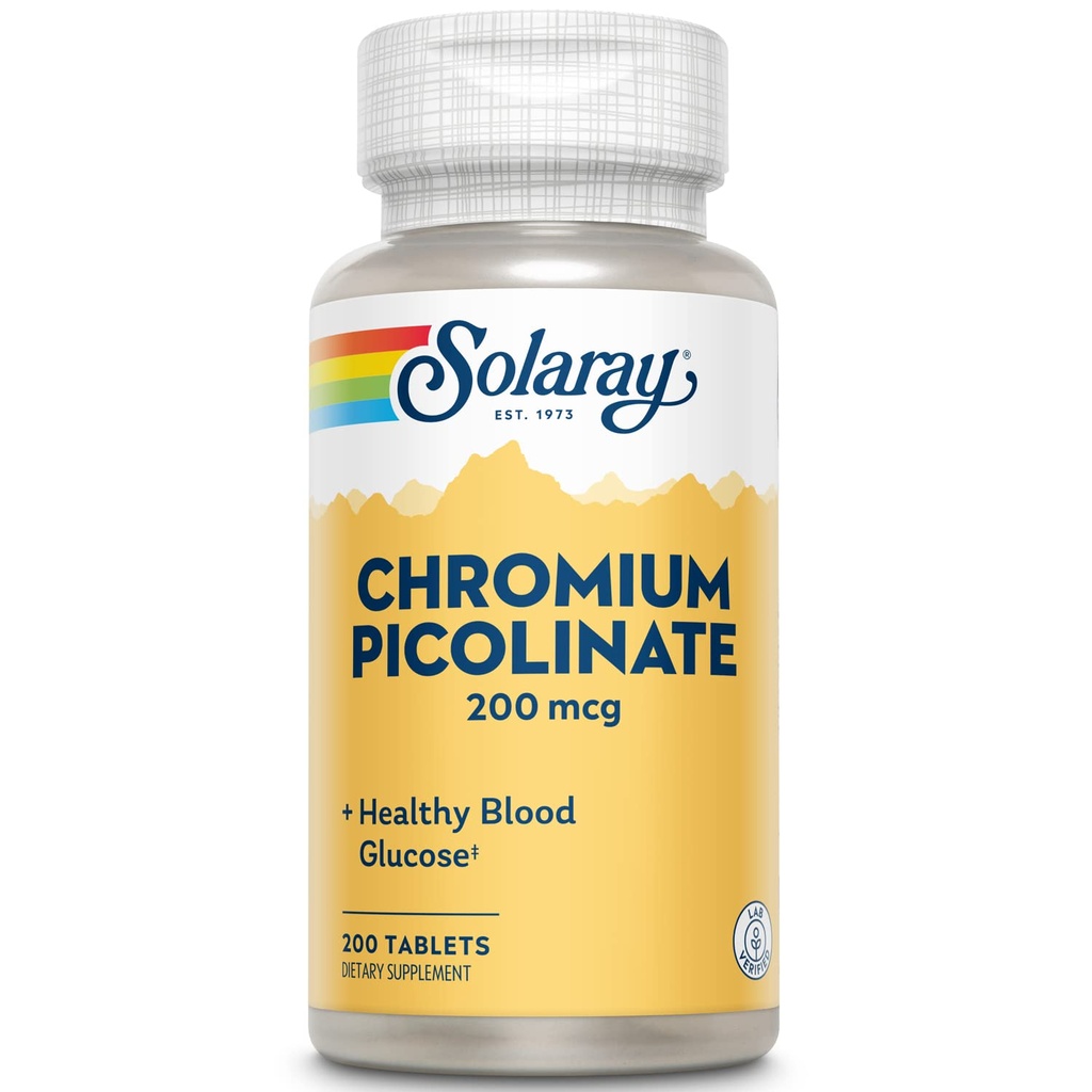 Solaray Chromium Picolinat Tabletter, 200 mikrogram | 200 greve