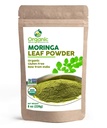 Organic Moringa Powder - 8 oz (226 g) USDA Organics, Non-GMO, Kosher, Halal, Moringa Olifera Powder - 100% rå og naturlig, av SHOPOSR