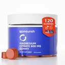 Nynorsk Magnesium Gummies for voksne og barn Magnesium Citrat Gummies 600 mg, rolig kosttilskudd for muskelavslapning, Bein og Digestiv Helse, Citrato de Magnesio, Vegan, Non-GMO, 120 greve