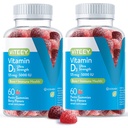 Viteey Vitamin D3 Gummies for voksne og tenåringer - 5000 IU, 125mcg, Ultra Styrke - Felles & Muskel Helse, Immune Boost - Chewable Vitamin D Gummies - Vegetarisk, Gelatinfri - Tastig Berry Flavored