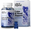 Wild & Organic Calm & Mood Gummies - Mood Support Supplement - beroligende Chews w / Ashwagandha Root, Rhodiola Rosea, Lemon Balm - Ashwagandha Supplements Gummies - 60 greve