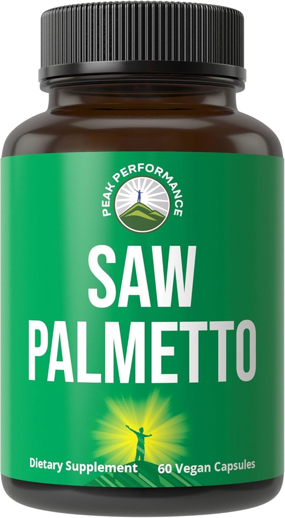 Peak ytelse så Palmetto kapsler for menn og kvinner 1000 mg alle naturlige så Palmetto ekstrakt piller. DHT Blocker Supplement for hår tap.