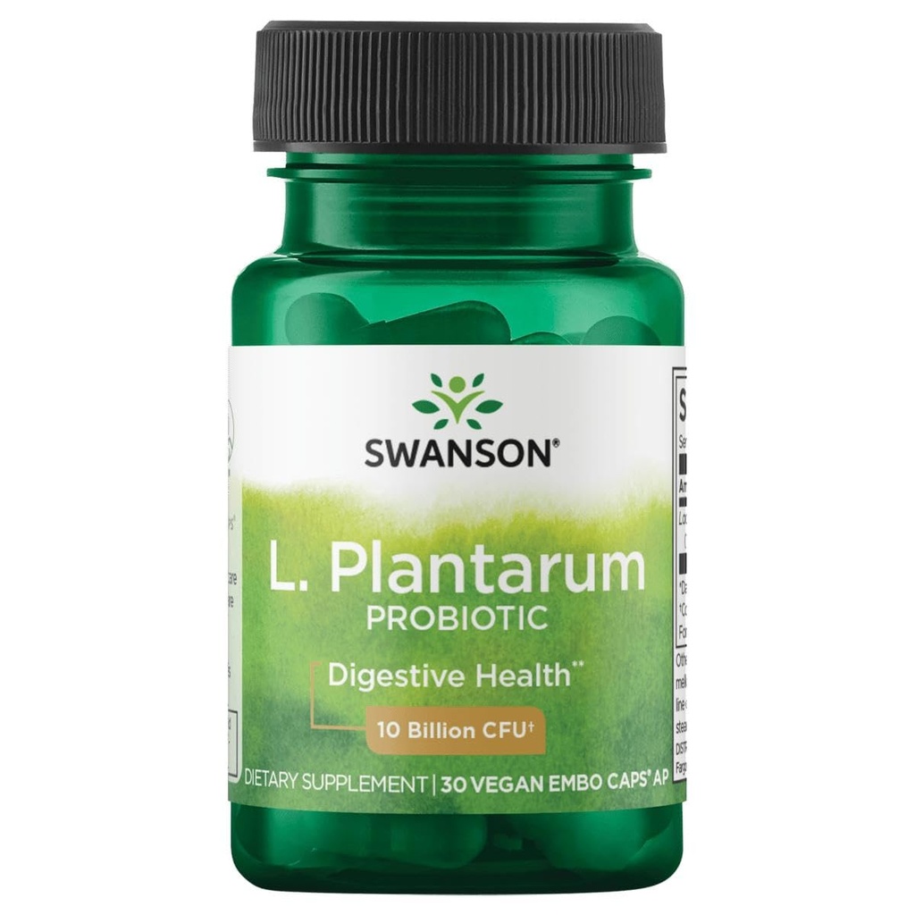 Swanson L. Plantarum - Digestive kosttilskudd for å fremme gastrointestinal balanse & Bowell Regularity - Naturlig formel for å redusere blooting - (30 Veggie Capsules)