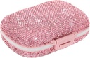 Søt Pille Organizer Lille Bling Pille tilfelle for Purse Medicine Vitamin Container Holder Daily Pille Box Container for kvinner reise medisin Kit (Pink)