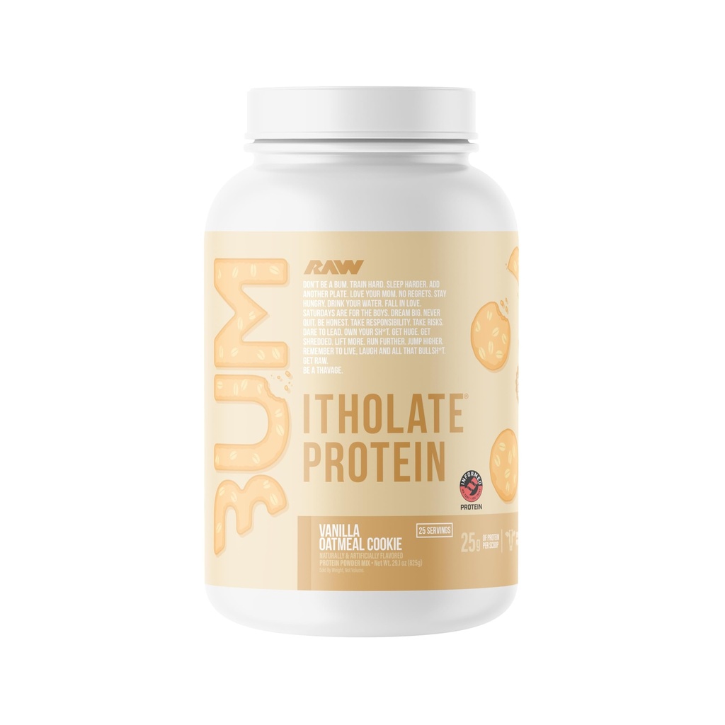 RAW Whey Isolate Protein Powder, Vanilla Oatmele Cookie (CBUM Iholate Protein) - 100% Grass-Fed Sports Ernæring for muskelvekst og utvinning - lavfett, lav carb, naturlig flavored - 25 serveringer