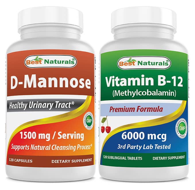 Beste Naturals D-Mannose 1500 mg & Vitamin B12 6000 mg