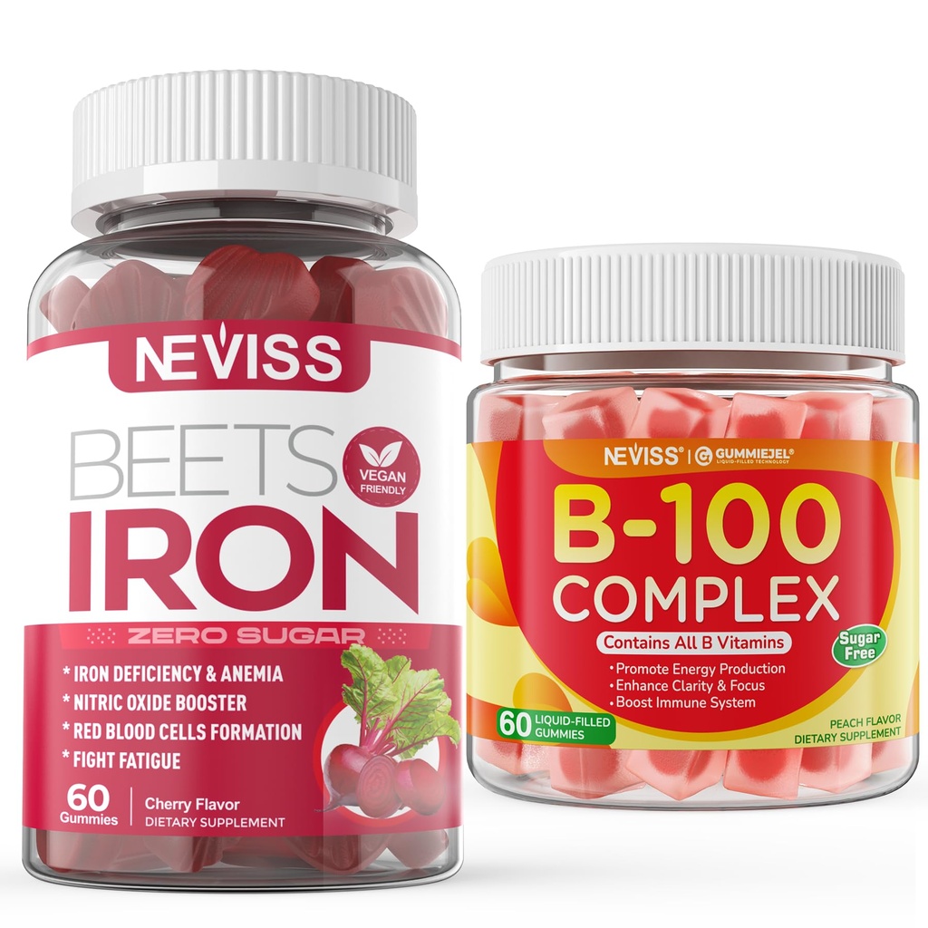 Sukkerfri jern gummi+Vitamin B100 Kompleks