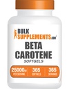 BulkSupplements.com Beta Caroten 25000 IU Softgels - Vitamin A Supplement, Beta Caroten Supplements - for Eye Support, Glutenfri, 1 Softgel per Serving, 365 Antall (Pack of 1)