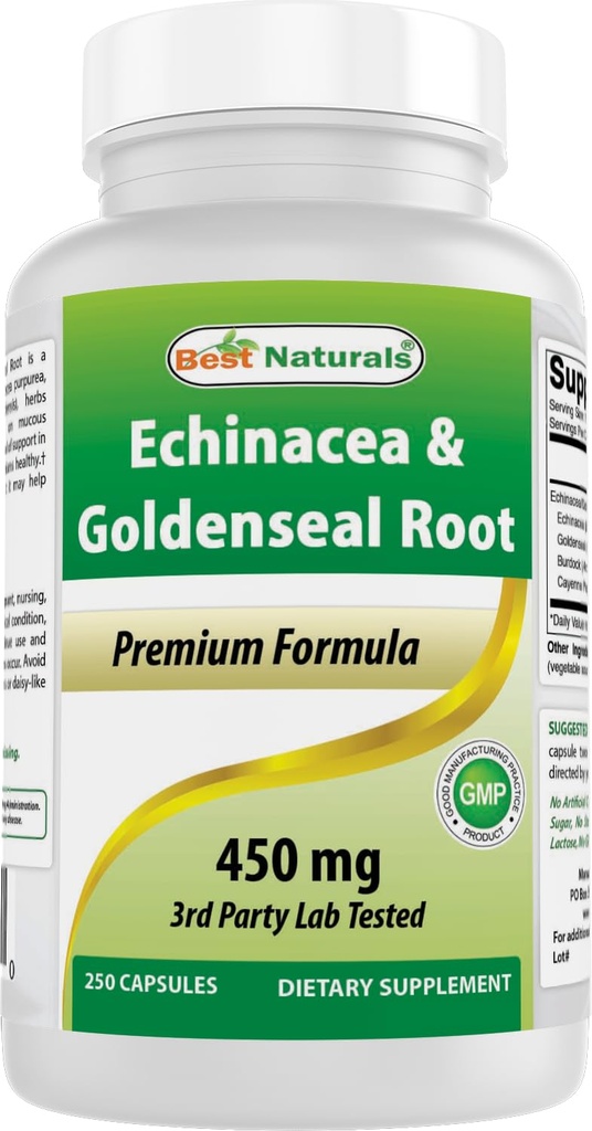 Beste Naturals Echinacea Goldensel 450 mg 250 Caps