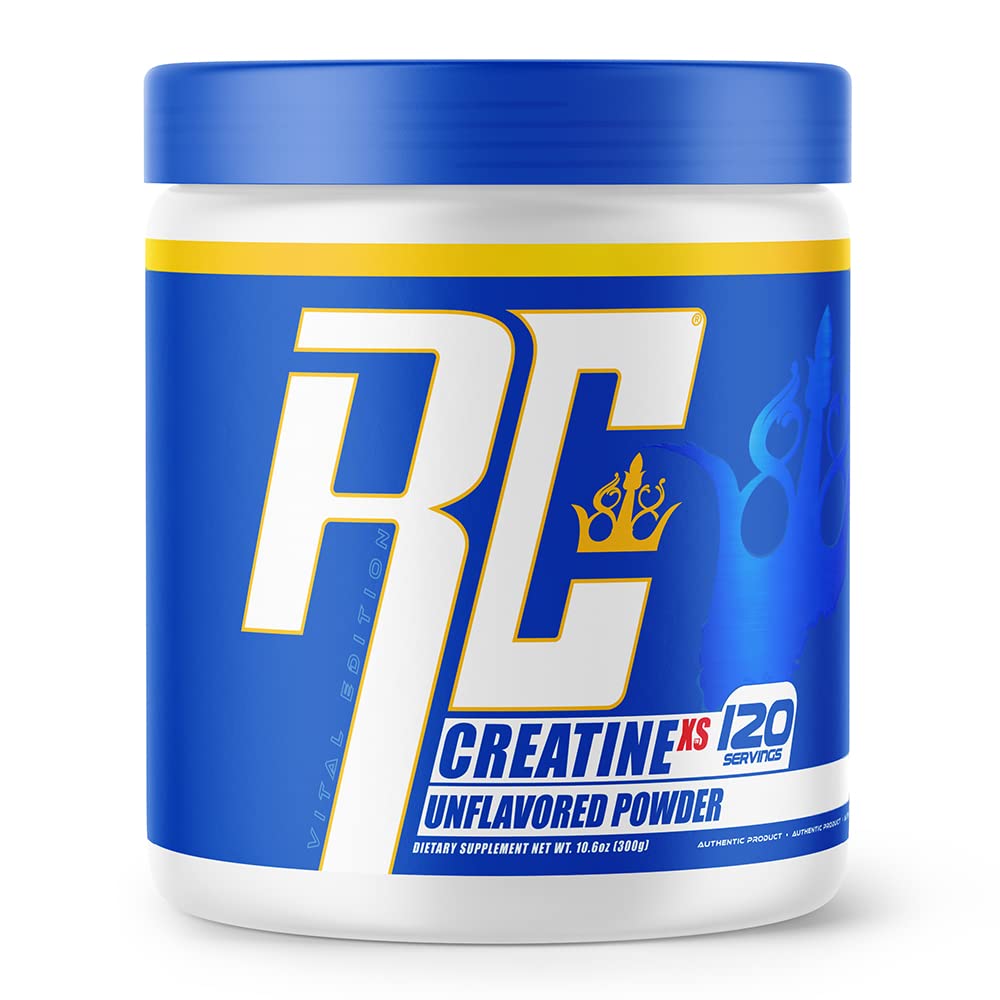 Ronnie Coleman Signature Series Kreatin-XS, Kreatin Monohydrat pulver, Post Trening Recovery for muskelbygging og styrke, Energistøtte, Mass Gainer, Uslavored, 120 Serveringer