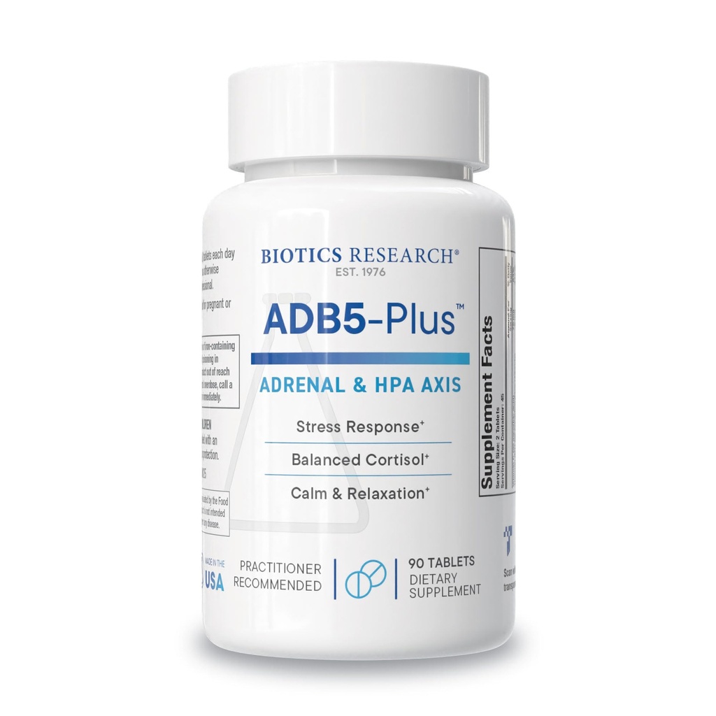 Biotisk forskning ADB5-Plus støtter sunn adrenal Gland funksjon, støtte kortisol nivåer, positiv respons på stress, sunn energi nivåer 90 tabletter