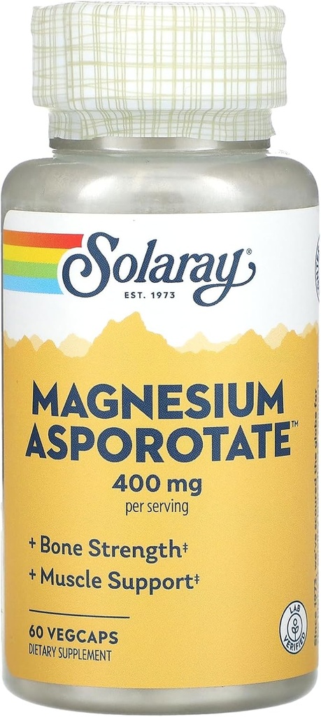 Solaray Magnesium Asporotat Supplement, 200 mg, 60 greve
