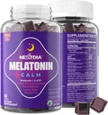 Melatonin Gummies 3mg 5mg 1mg - Sunn ro syklus støtte med 5HTP, L-Theanine, sitron balm, kamille, lidenskapsblomster, vitamin D3 for immunstøtte - lav sukker, gelatinfri, vegansk - 60 greve