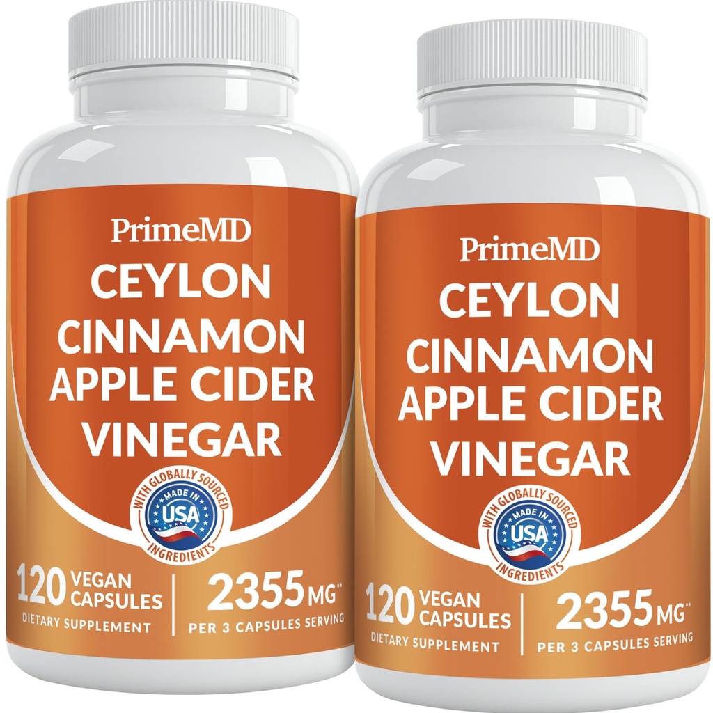 5-i-1 Ceylon Cinnamon Capsules 2355mg - Apple Cider Vinegar Capsules med Turmeric, Panax Ginseng og Bioperin (120 Count, Pack of 2)