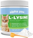 Alpha Paw - menneskelig klasse for kjæledyr - Cat Lysine Supplement - Ekstra servering 5-10 måneders forsyning - naturlig lysine (8 ounces/227 gram)