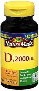 Naturlaget vitamin D3 2000 IU tabletter 100 ea (pakke med 2)