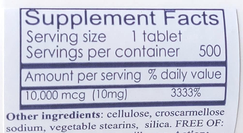 SunnNaturlig Biotin 10.000 mikrog (500 tabletter) for hårvekst, hud, sterke negler, biotin 10 mg