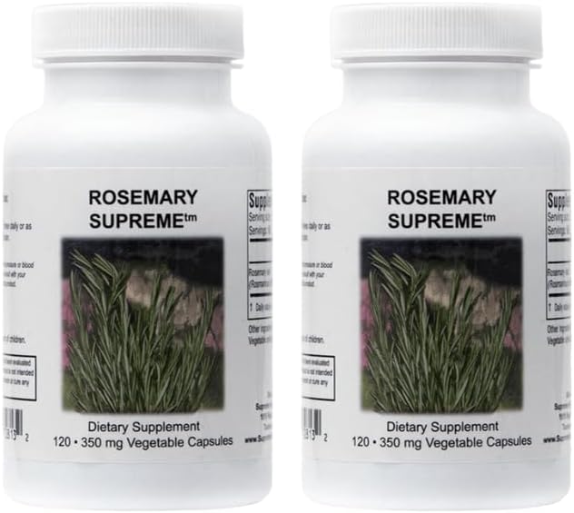 Supreme ernæring Rosemary Supreme, 120 ren Rosemary Vegetariske kapsler (pakke med 2)