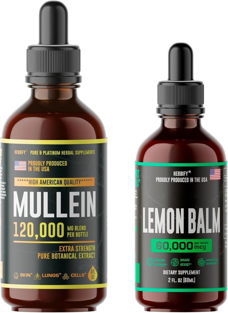 HERBIFY Bundle - Mullein Leaf Extract & Lemon Balm - Respiratorisk støtte og brain support