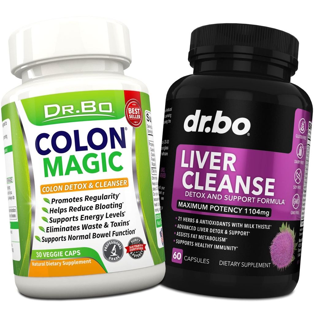 Colon Cleanse & Liver Cleanse Detox Support Supplement - Naturlig Bowell Cleanser piller for intestinal bloating & daglig healing relief - Melk Thistle Dandelion Caps & Aid Gallbladder Supplementer