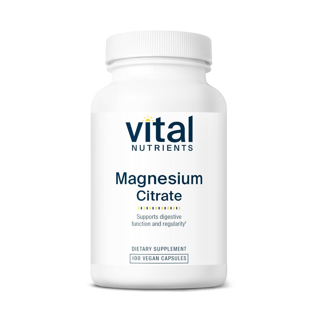 Vital næringsstoffer Magnesium Citrat 150mg | Fremmer avslappning | Støtter søvn, bein, hjerte, muskel, nyre, og nerve helse | Vegansk Supplement | Gluten, Dairy, Soya Gratis | 100 kapsler