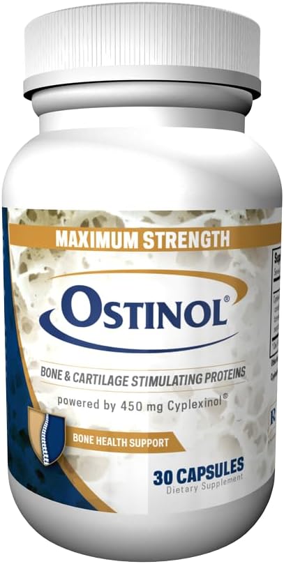 Ostinol Maxiumum styrke 450mg. Bone & Joint Supplement. Stem celleaktivering sertifisert. Bio Active Protein Complex for moderat beintap og moderat fellesfunksjon. 30 Kapsler