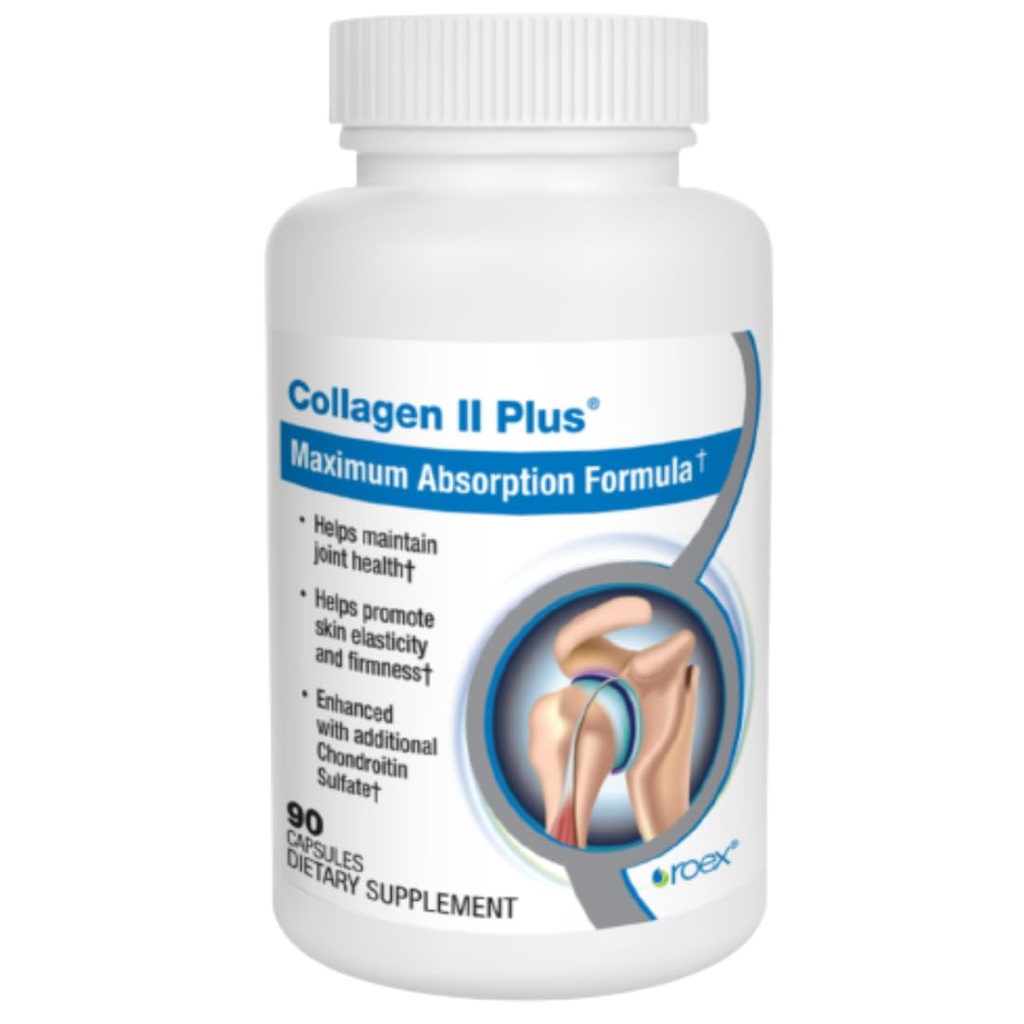 Roex vitaminer | Collagen II Plus | Grønnsaker Kapsler | Organisk | Felles Helse | Anti-Aging | 90 Telling
