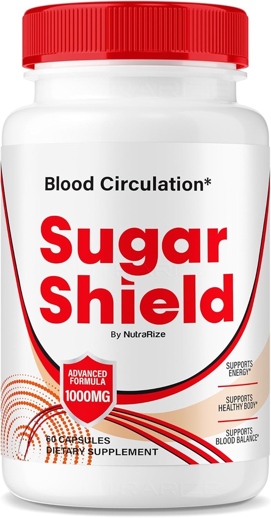NutraRize Sugar Shield Blood Support piller, maksimal styrke formel, sukker Shield kapsler, naturlig blodblanding kompleks, sukker Shield anmeldelser (60 kapsler)