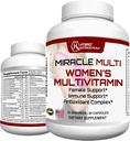 MiracleMulti Multivitamin for kvinner - Kvinnestøtte Formula, Immunstøtte, Mineraler, Biotin, Antioksidanter og supermatblanding – 60 kapsler