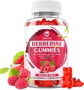 Berberine Gummies med Ceylon kanel 1500 mg høy potens Berberine HCL Supplement for immun og metabolisme støtte, sukker gratis, bringebær flavor - 60 greve
