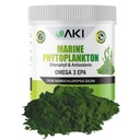 AKI Marine Phytoplankton pulver - Kilde til Raw Omega-3 EPA Micro Algae Nannoklorpsis - Plantebaserte proteiner, vitaminer for total velvære - Komplett Proteinkilde, Vegansk og GMO Gratis (2oz/57g)