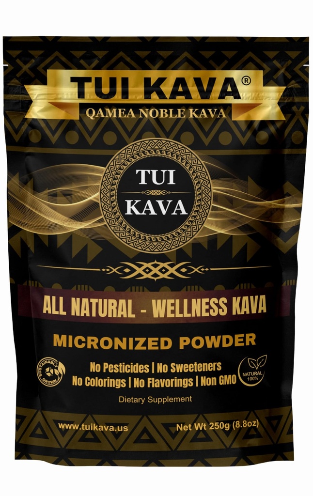 PREMIUM WELLNESS KAVA - MICRONIZED Noble Kava 250g (8,8oz) - Trial/Travel Størrelse | Veldig hodeaktig | Alle naturlig avslapning | Øk fokus | Mood/Sleep Support | Stress Relief | Ingen straining