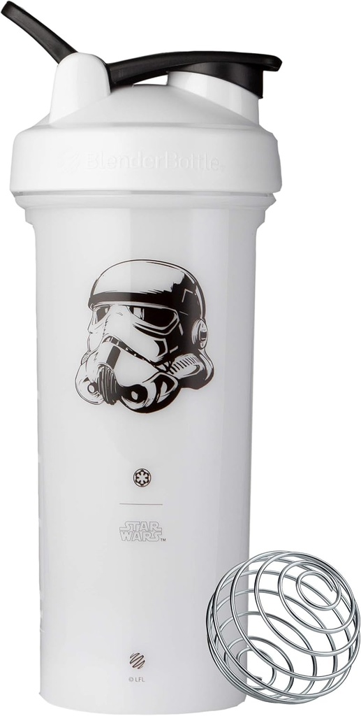 BlenderBottle Star Wars Shaker flaske Pro-serien Perfekt for proteinshake og pre trening, 28-Ounce, stormtrooper