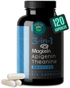 Magnesium teanin L-threonate apigenin Supplement for søvnhjelp-3-i-1 Komplekst Supplement Støtte Relaxation- Melatonin-fri magnesium-null fyllstoffer- Glutenfri og ikke-GMO-120 Count Veggie Kapsler