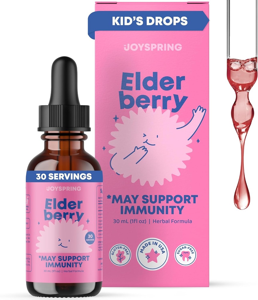 JoySpring Eldrebær for Todlers & Kids immunstøtte væske (1 fl oz)