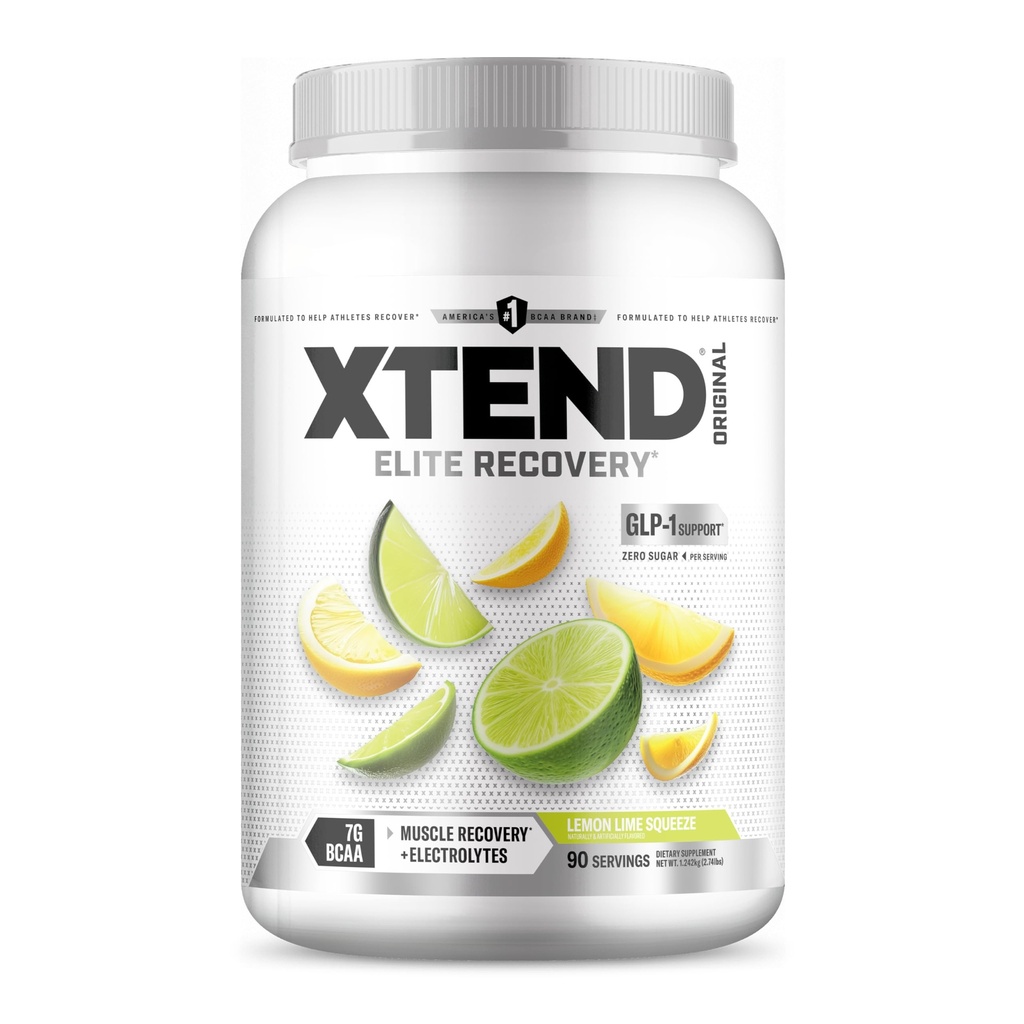 Xtend XTEND Original BCAA pulver 7g BCAA og 2,5g L-Glutamine, sukker gratis post trening muskel gjenoppretting drikke med aminosyrer for menn og kvinner, 90 serveringer