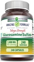 Amazing Formler Glukosamin Sulfat 1000 mg Kapsler Supplement | Ikke-GMO | Glutenfri | Laget i USA (240 Count)