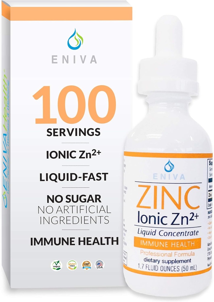 Eniva flytende sink Supplement Ultra konsentrert sink dråper for immun helse 1.7 oz