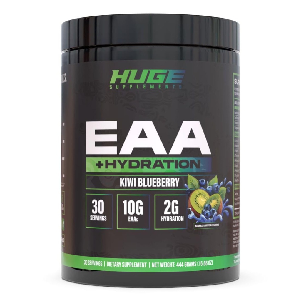 Stor EAA Supplement, Høyeste dosede essensielle aminosyrer pulver, 12.85g EAAs & 8g BCAA Per servering, maksimere muskelvekst, gjenoppretting og ytelse (Kiwi Blåbær, 17.73 Oz.)