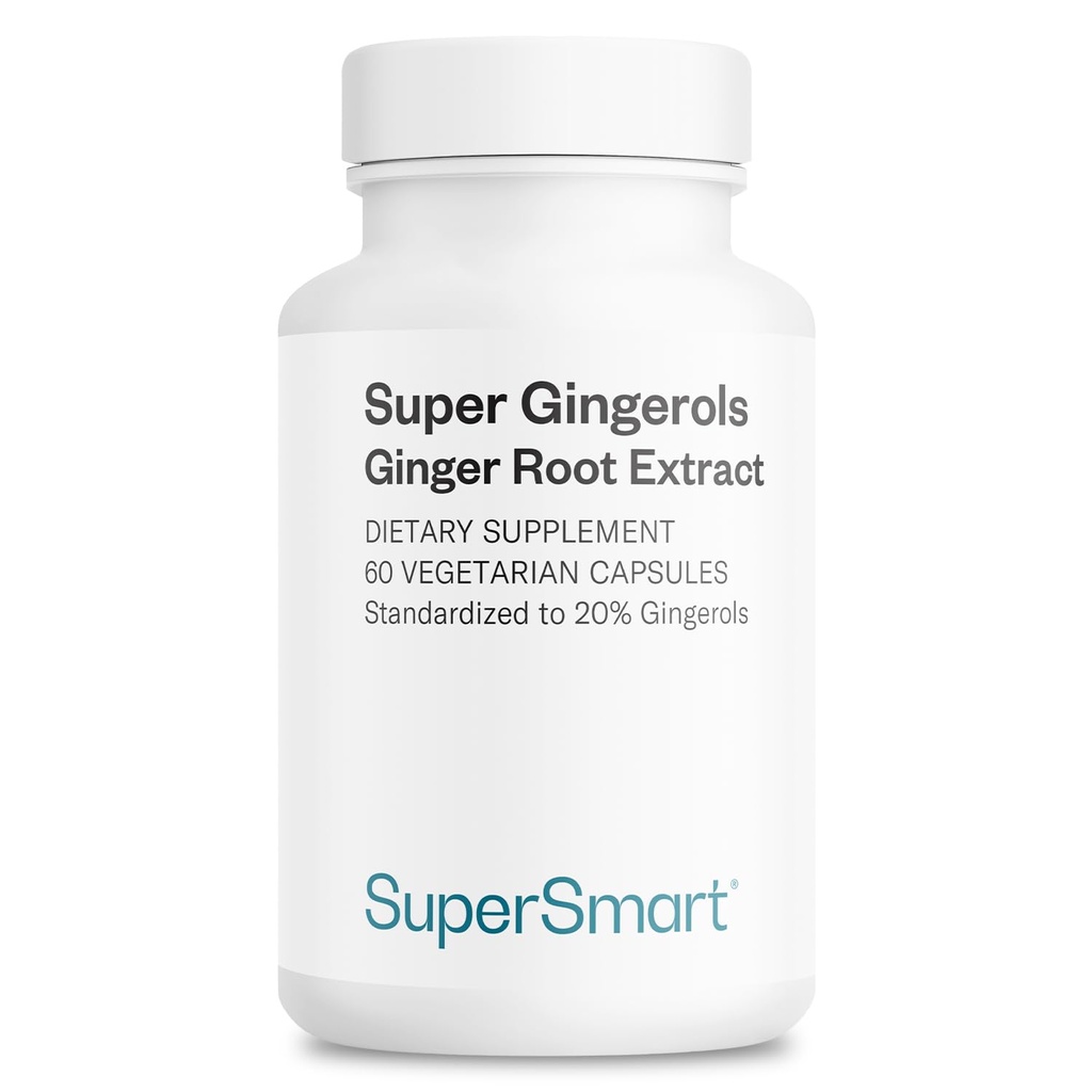 Supersmart - Super Gingerols 400 mg per dag (høy potens 20% Gingerol) - Ginger Root Extract Supplement Ikke-GMO & Glutenfri - 60 vegetariske kapsler