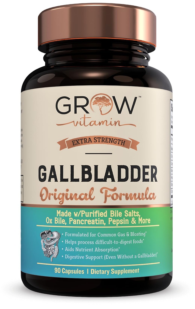 dyrke vitamin Original Gallblader Formula, laget w/Purified Bile Salts & Ox Bile Digestive Enzymer - Inkluderer forsiktig utvalgte Digestive Urter - 90 Kapsler