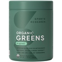 Sports Research® Organic Greens Superfood Powder m/Spirulina & Chlorella, Adaptogens, Enzymer, Probiotika og 8 VIT Bs for Gut & Mood Support* - Vegan, sukkerfri og lavkal Original 20 Services