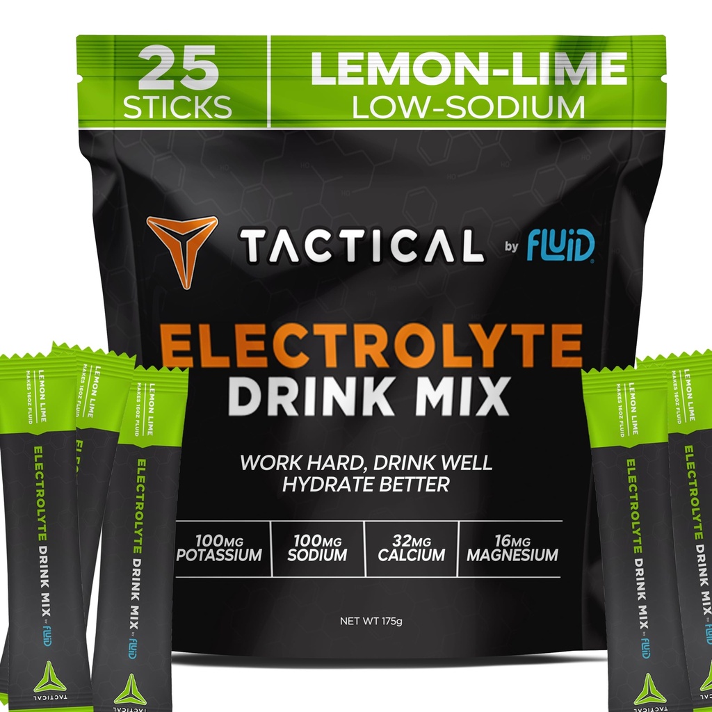 Fluid taktisk - Electrolyte pulverpakker, akselerert re-Hydrasjon, lavt sukker, elektrolyte drikkblanding, forhindre dehydrering, Eliminere Cramps