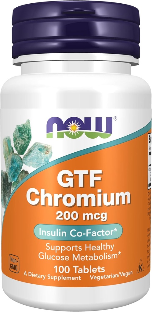 NÅ Kosttilskudd, GTF (Glukose Tolerance Factor) Chromium 200 mhg, Insulin Co-Factor*, 100 tabletter