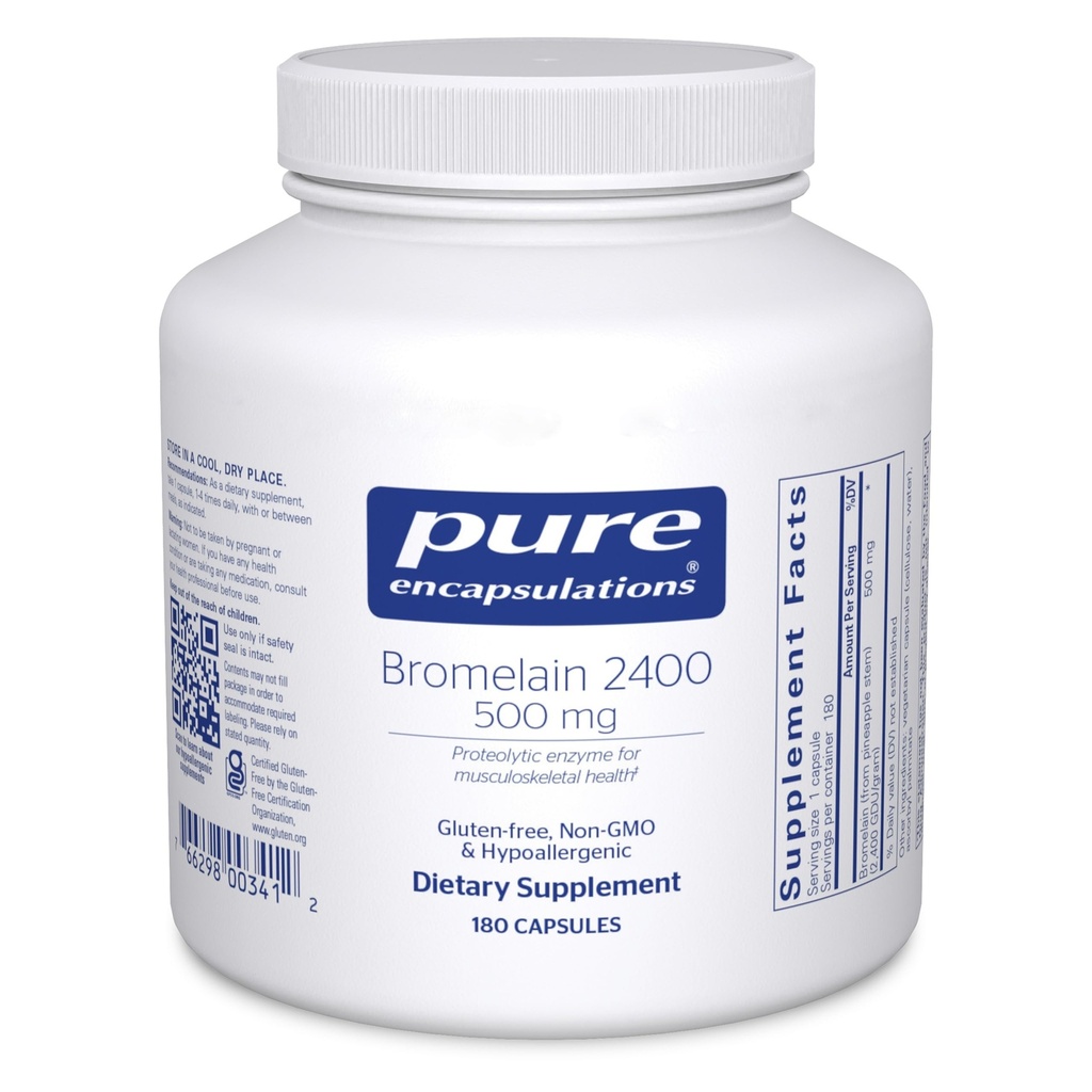 Rene Enkapslinger Bromelain 2400 500 mg - for digestiv støtte og ovale helse - Støtter Joints & Muscle Recovery* - Proteolytiske Enzymer - Vegan - 180 Kapsler