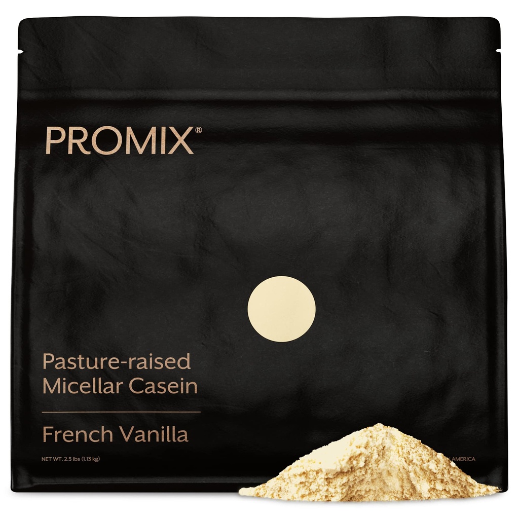 Proteinpulver - Gras Fed, Pastur hevet, langsom frigivelse Micellar Casein - Glutenfri - Vanilla, 2,5 pund (pakke med 1)