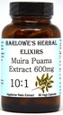 Barlowe's Herbal Eliksirs Muira Puama 10:1 Ekstrakt | 600mg Per Kapsel | Tradisjonell Mannlig Vitality Supplement | 60 Vegan Kapsler | Stearate-Free, Ikke-GMO, pakket i glassflaske