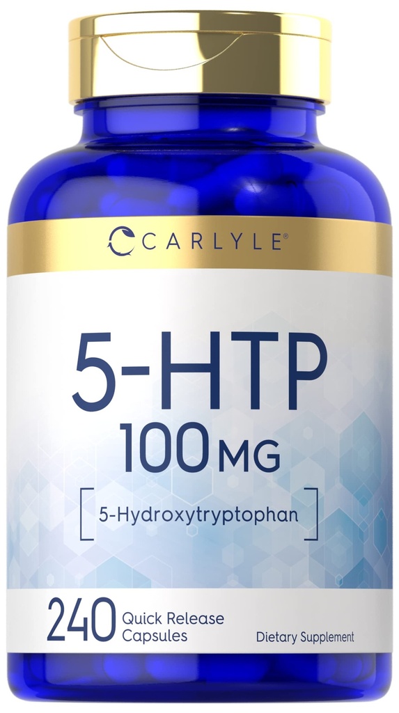 Carlyle 5HTP | 100 mg | 240 kapsler | 5 Hydroxtryptofan | Ikke-GMO & Glutenfri Supplement